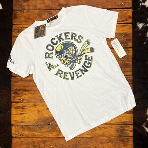 Johnson Motors “Rockers Revenge” vintage slub moto tee. ONE-OFF. NWT